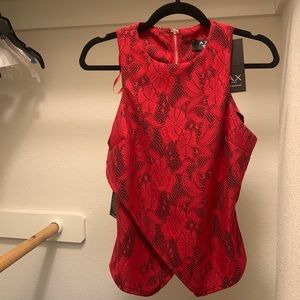 AX Paris Wrap Front Top - Red/ US 10